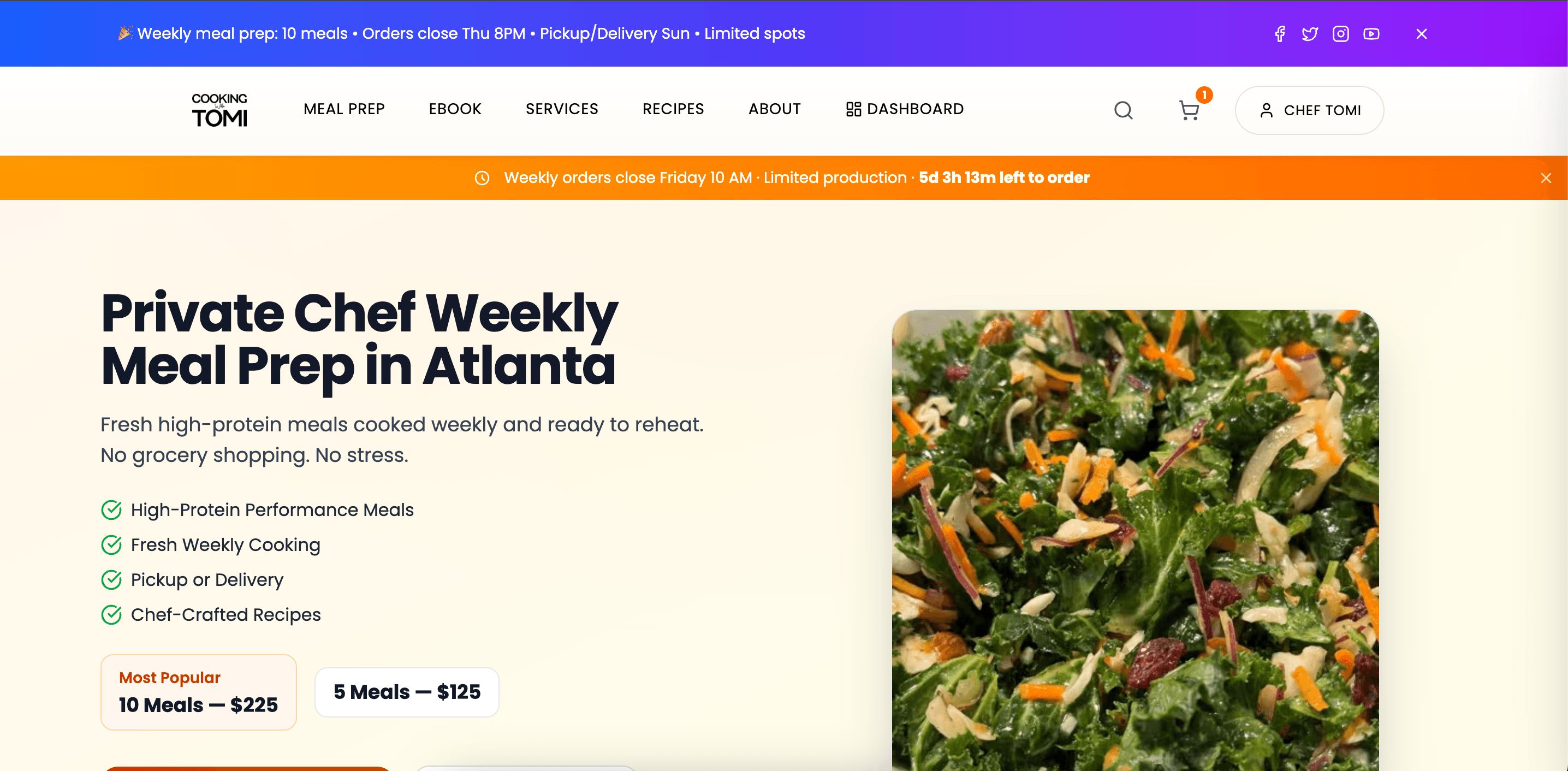 Cooking with Tomi homepage